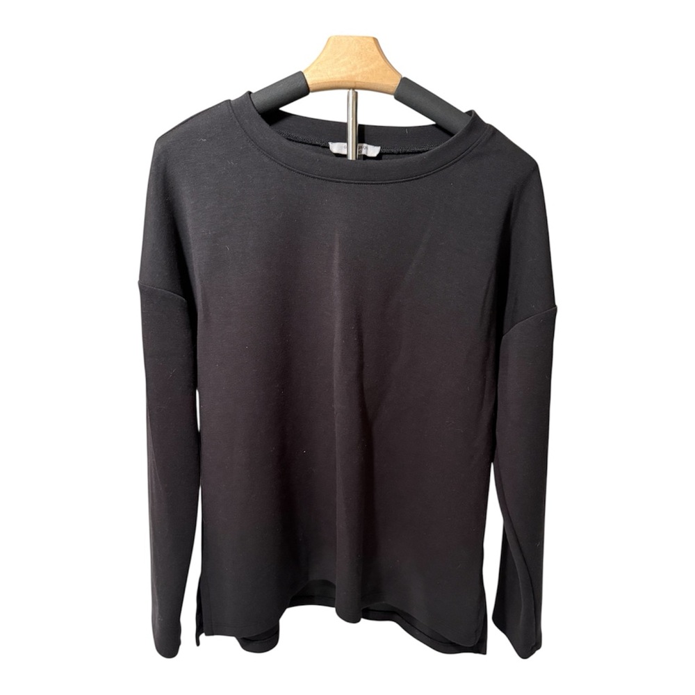 Cable & Gauge Black Sweatshirt Women Medium Modal Soft Stretch Pullover